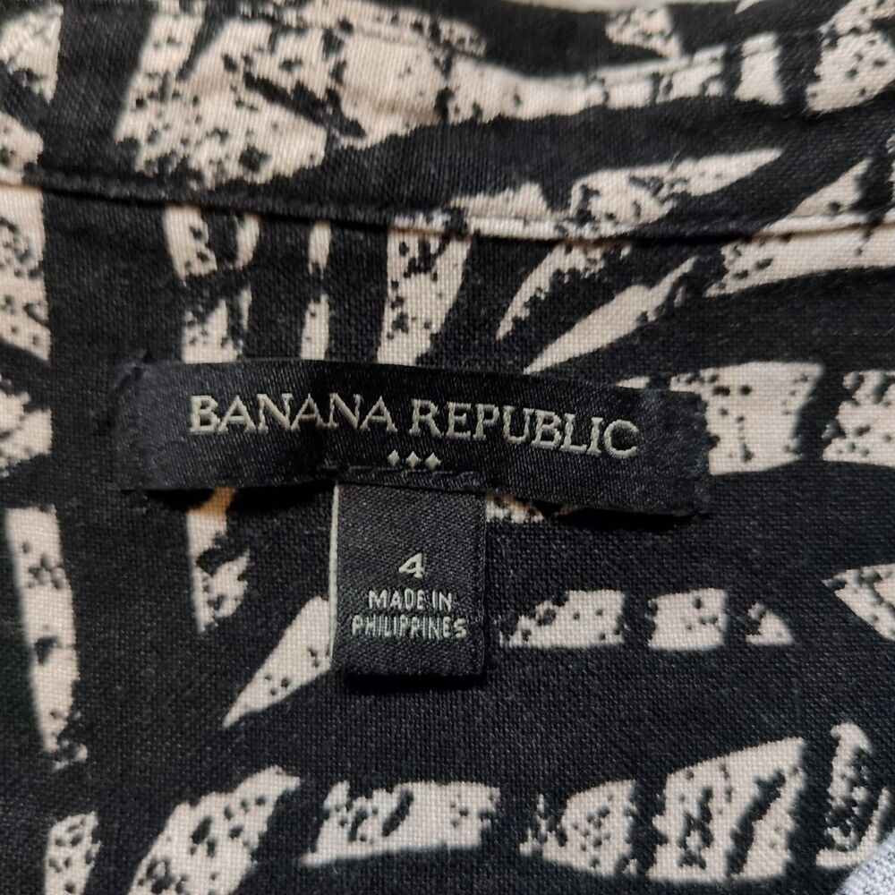 Banana Republic Black and White Leaf Print Midi Dress - Picture 4 of 9